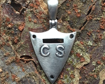 Sterlingzilveren geconfedereerde staten "CS" zadelschild burgeroorlog relikwie relikwie