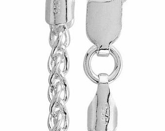 Sterling Silver,  18&quot; Sterling Silver 2.5mm Wheat Rope Chain Necklace  .925