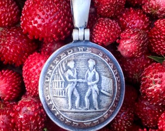 Sterling zilveren KENTUCKY Border-State Confederate knop burgeroorlog relikwie hanger