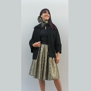 Black wool coat, women short coat, short elegant coat, women coat, elegant blazer, kimono blaser, made in Italy coat, hand made women coat