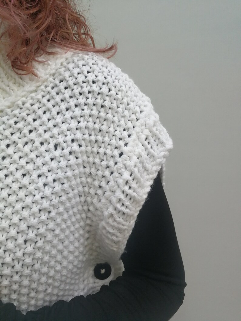 Gilet Donna In Cotone E Acrilico - Scollo A V, Lavorato A Maglia, Senza Maniche, Stile Casual - Foto 6