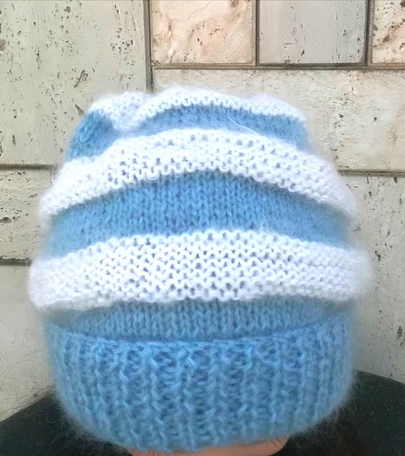 Cappello bicolore bianco celeste fatto a manocappello fatto | Etsy Italia