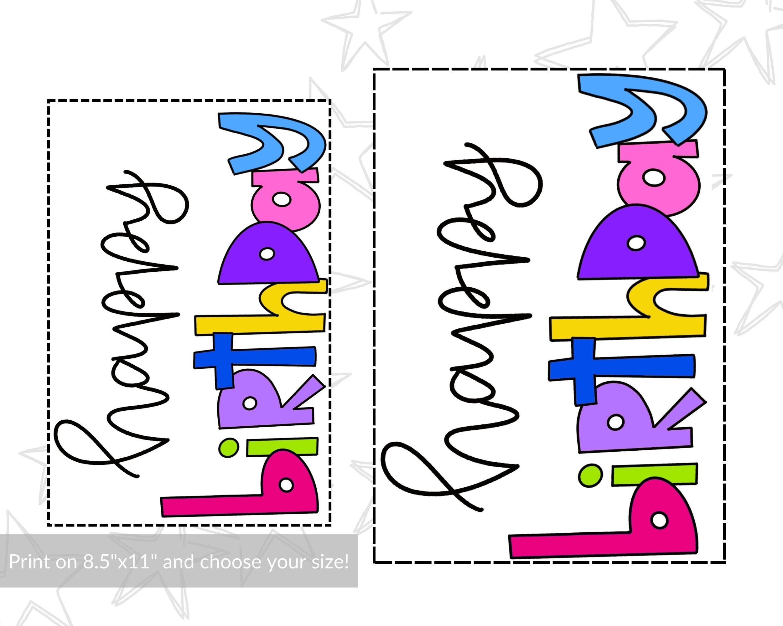 Happy Birthday Digital Printable Card / Instant Download PDF / - Etsy