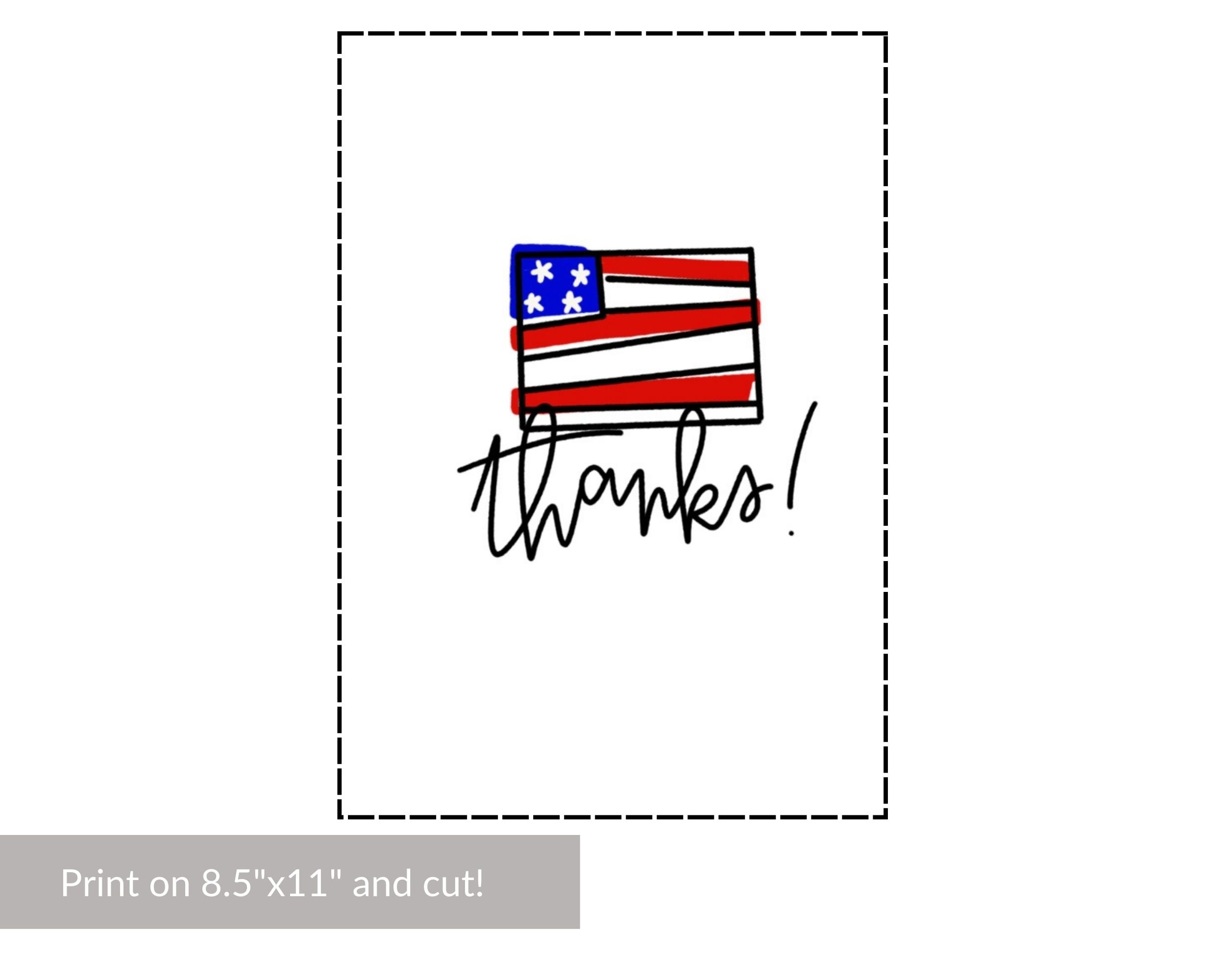 Patriotic Printable Card, Digital Download, Card for Veteran, 4th of ...
