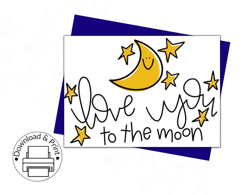 Love You Printable Card / Instant Download PDF / Card Template - Etsy