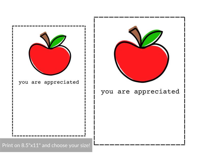 Teacher Appreciation Printable Card / Instant Download PDF / Card ...