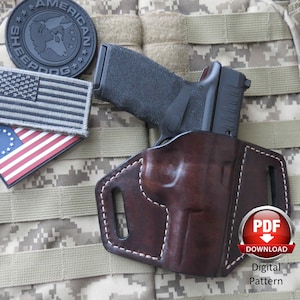 Digital Pattern for Springfield Hellcat Pro With or Without Red Dot Optic Leather Holster, PDF Pattern Download