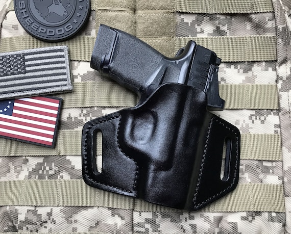 Handmade Leather OWB Holster, Springfield Hellcat OSP, Forward Cant