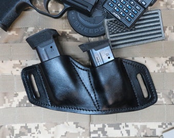 Leather Magazine Pouch For .380 Pistols (Walther, SIG P238, Ruger LCP, Etc.) - JBP #008