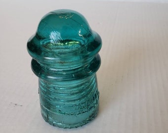 Hemingray no9 blue glass vintage