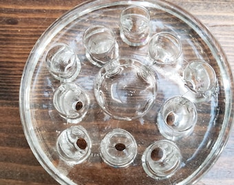Set if four vintage glass Floral Frogs,