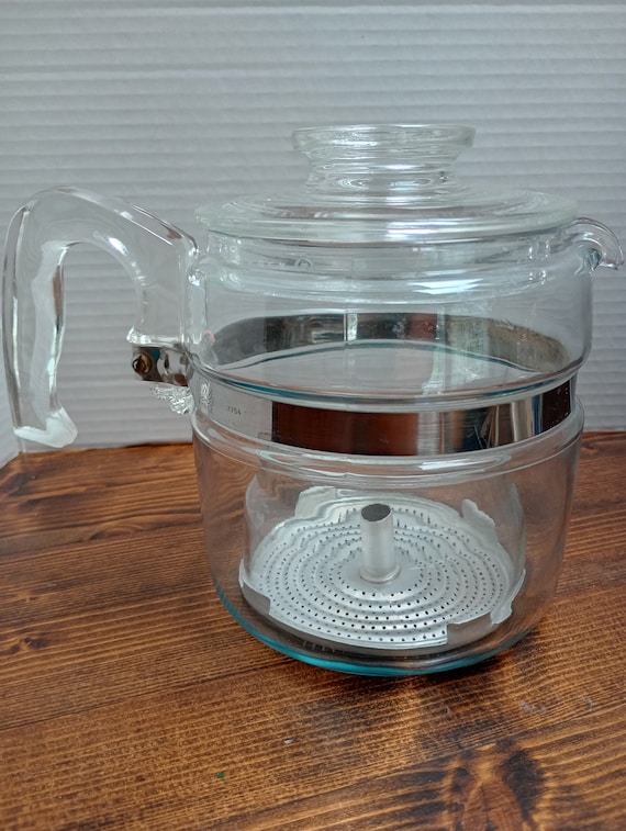 Vintage Pyrex Glass Flameware 4 cup Percolator Coffee Pot Model 7754 B Etsy