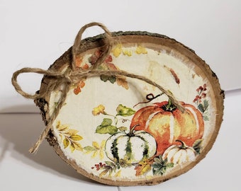 Rustic Pumpkins, fall/ autumn tiered tray decor,