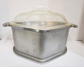 Guardian Service Ware Aluminum 3 Quart Round Roaster Pot & Glass