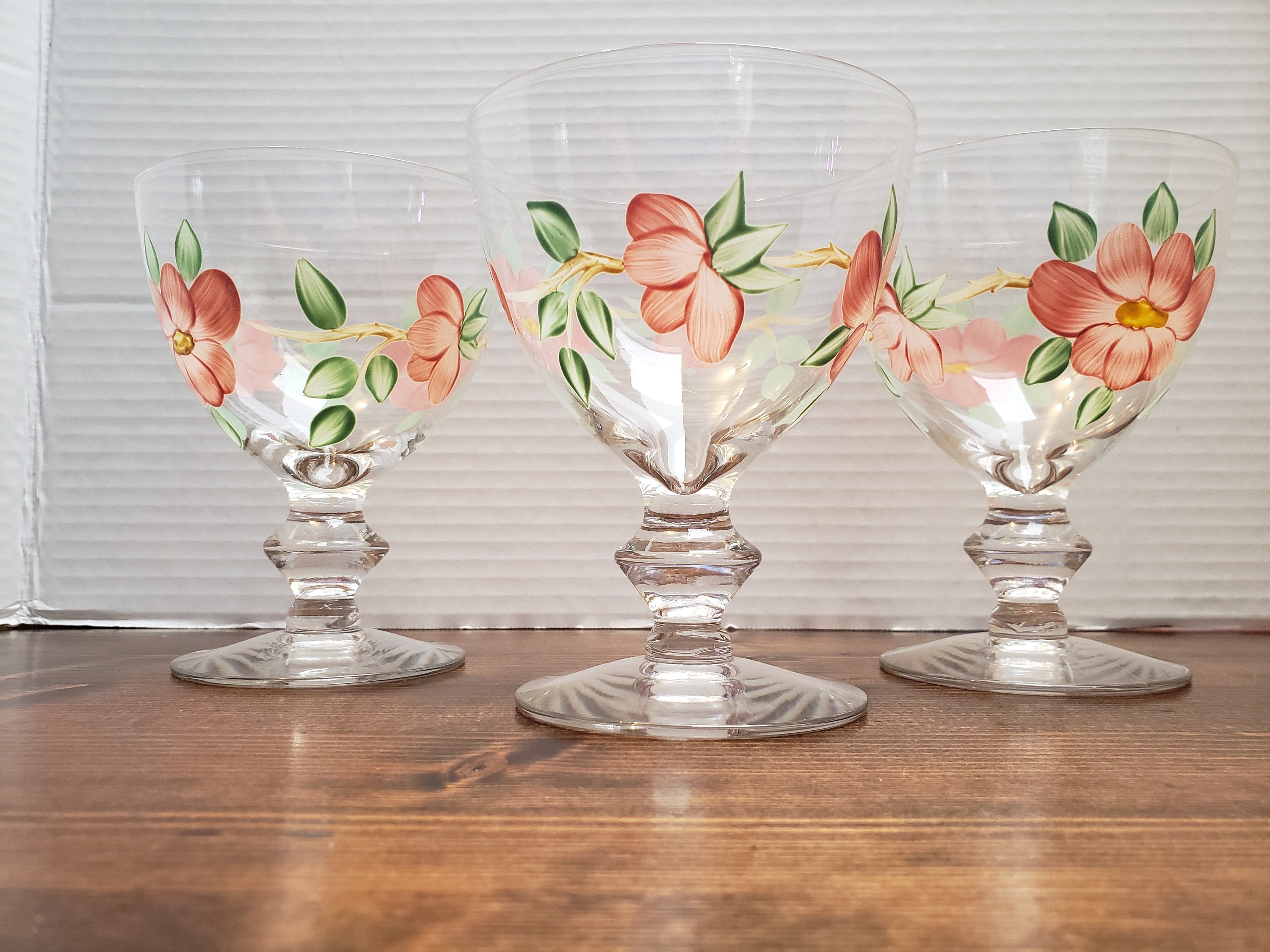 Vintage Franciscan Desert Rose Wine Glasses Set of 2 Made in