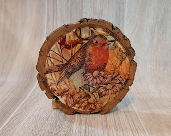Bird tiered tray decor, fall, Autumn, rustic, Cottage, hand-made, ornament