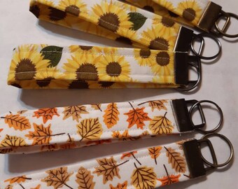 Key wristlets,  Sunflower, fall leaves,  Autumn
