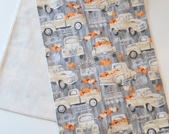 Fall, Autumn table runner, trucks