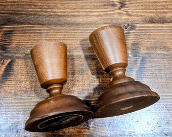 Mid century modern Heirloom, Walnut Wearcandle holders by Lebanon Supply Company, Lebanon Missouri