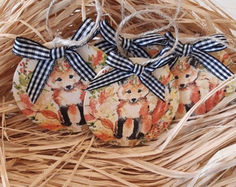 Autumn Fox ornaments, country, farmhouse, cottage fall