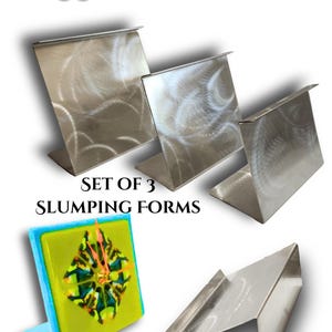 Set of (3) 6&quot; wide Look Ma No Stand! Fused Glass Slumping forms for clocks and more! Mini Standard