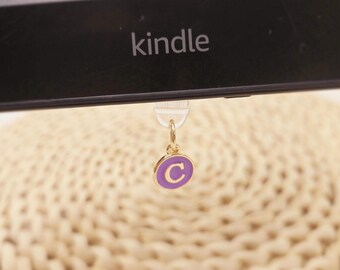 Letter Initial Kindle Charm, E-reader Dust Plug