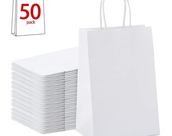 50,100 White Paper Gift Wedding Party Favor bags/_Lunch candy buffet bag x12