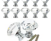10Pcs Crystal Glass Cabinet Drawer Cupboard Pulls Handles Knob 30mm US SELLER with Fast Shipping