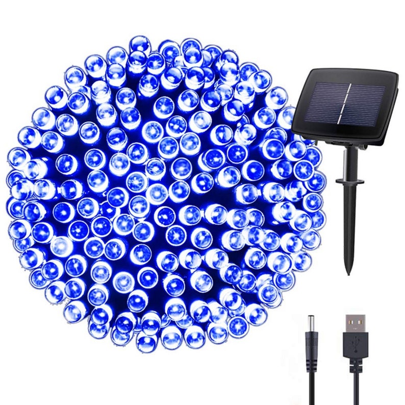200 LEDs Solar or USB Charge Powered Lights Outdoor String Etsy