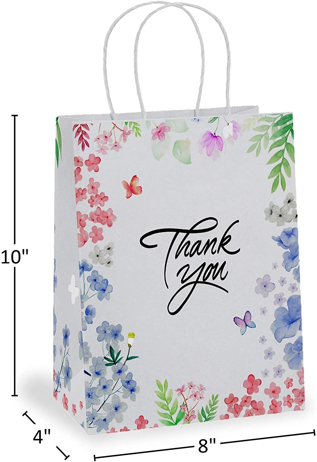 50 Pack 8 X 4 X 10 Thank You Paper Bags With Etsy