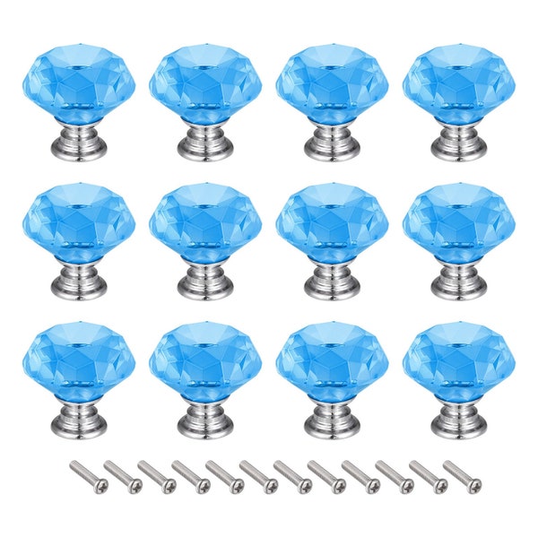 Blue Glass Knob Etsy