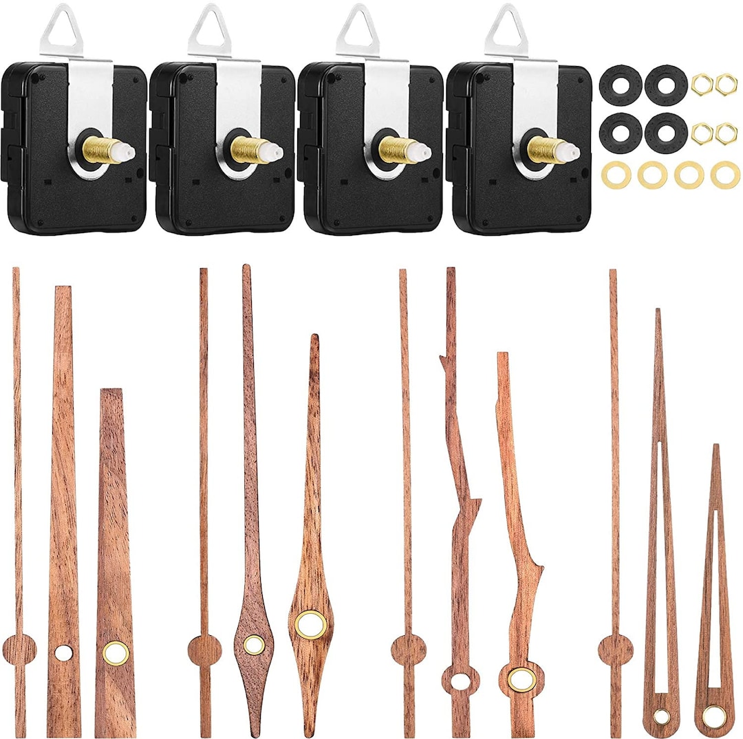 4 PACK Clock Movement Mechanism 4 Types of Walnut Wood Clock Etsy