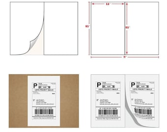 200-5000 Premium Half Sheet Address Shipping Labels 8.5x5.5 Blank Self Adhesive 