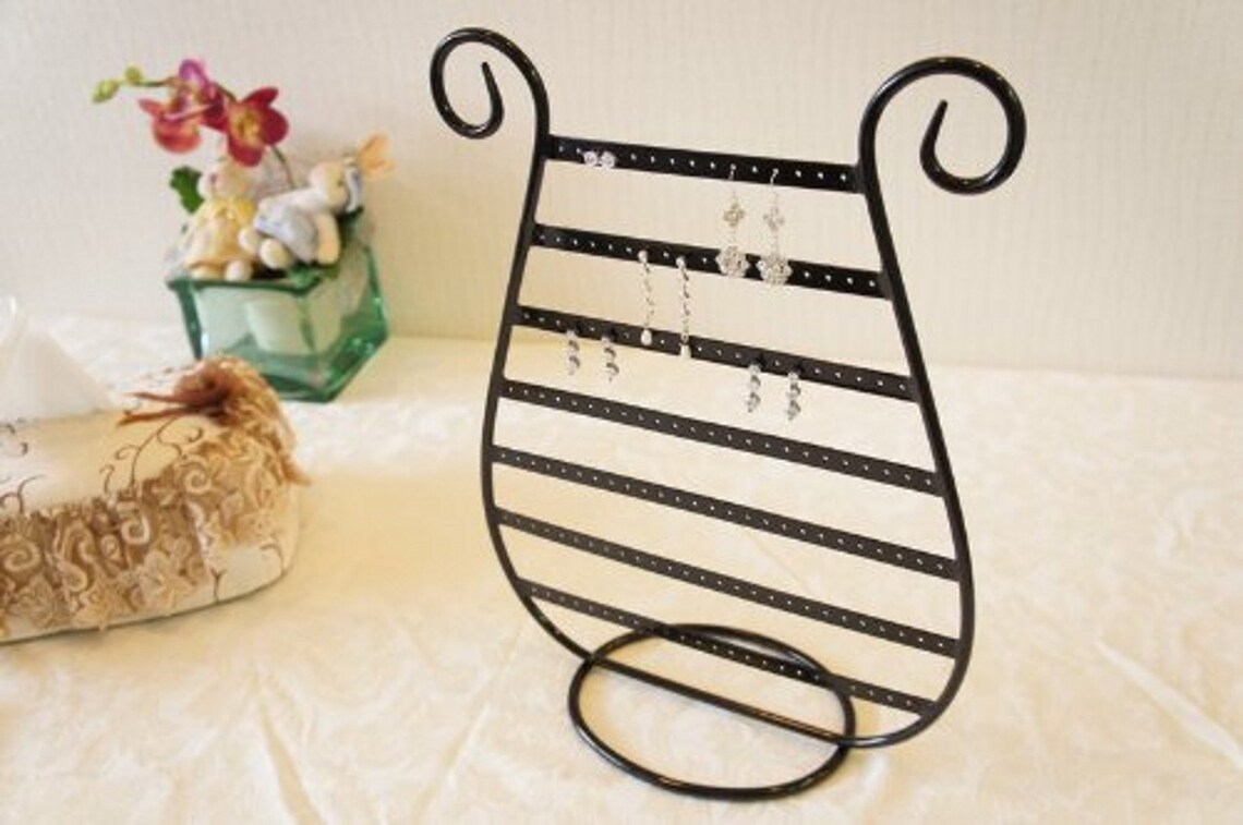 Earring & Jewelry Harp Organizer black / Earring Display / Etsy