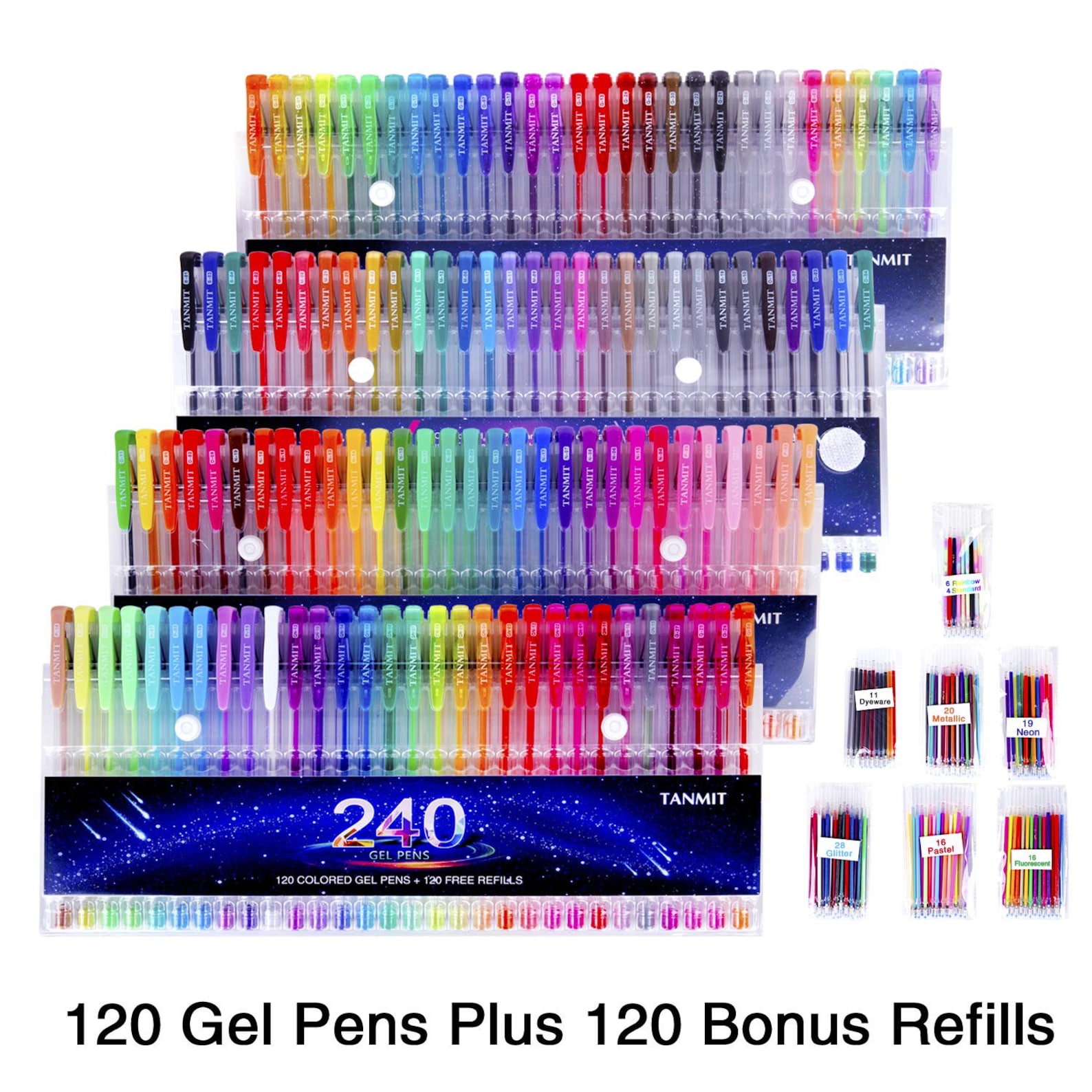 240 Gel Pens Set 120 Colored Gel Pen plus 120 Refills for Etsy