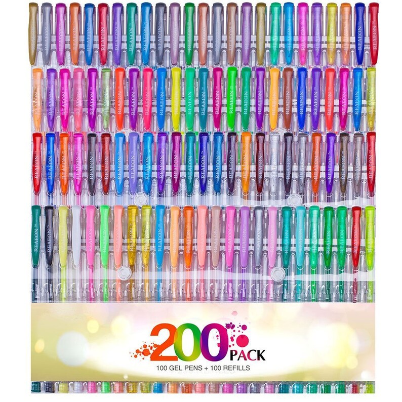 200pc Set 100 Gel Pens Set 100 Refills Non Toxic & Acid Free Etsy