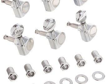 6 Pieces Guitar Tuners Machine Heads Guitar Tuning Pegs Tuners Electric Acoustic Fender Replacement Fast USPS Shipping