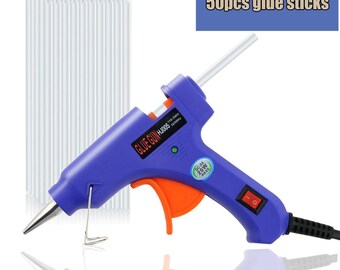 Hot Glue Gun with 50 pcs Hot Melt Glue Sticks for DIY Craft Projects and Quick Repairs 20W, USA Seller Fast Shipping
