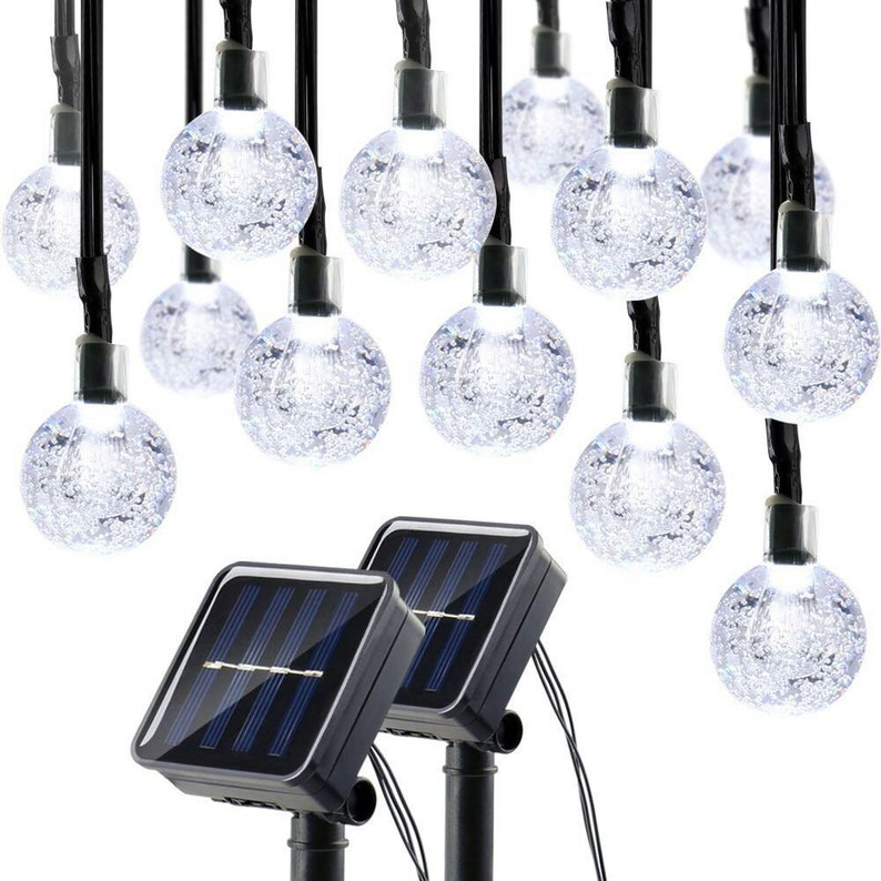 2 Pack Globe Solar String Lights 19 7ft 30 Led Fairy Crystal 2 Pack Globe Solar String Lights 19 7ft