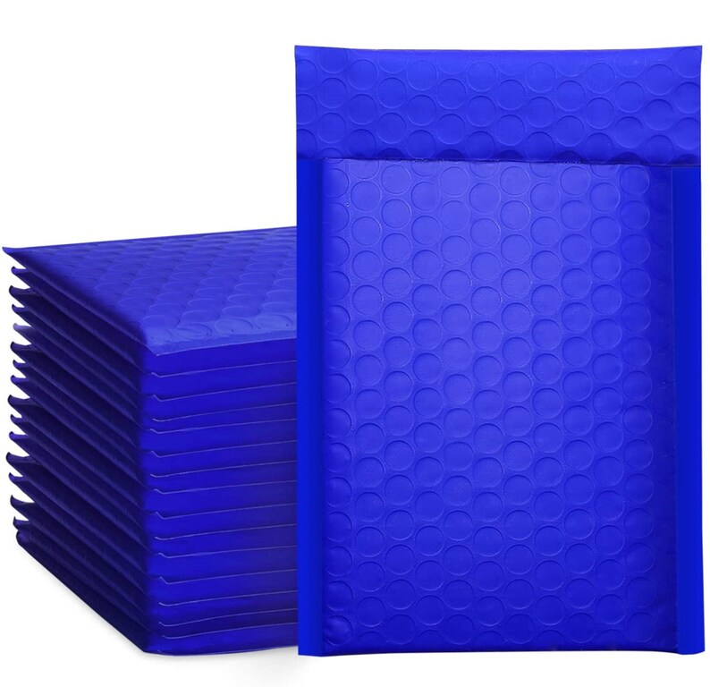 Blue Poly Bubble Mailers Padded Envelopes Bubble Lined Poly Etsy