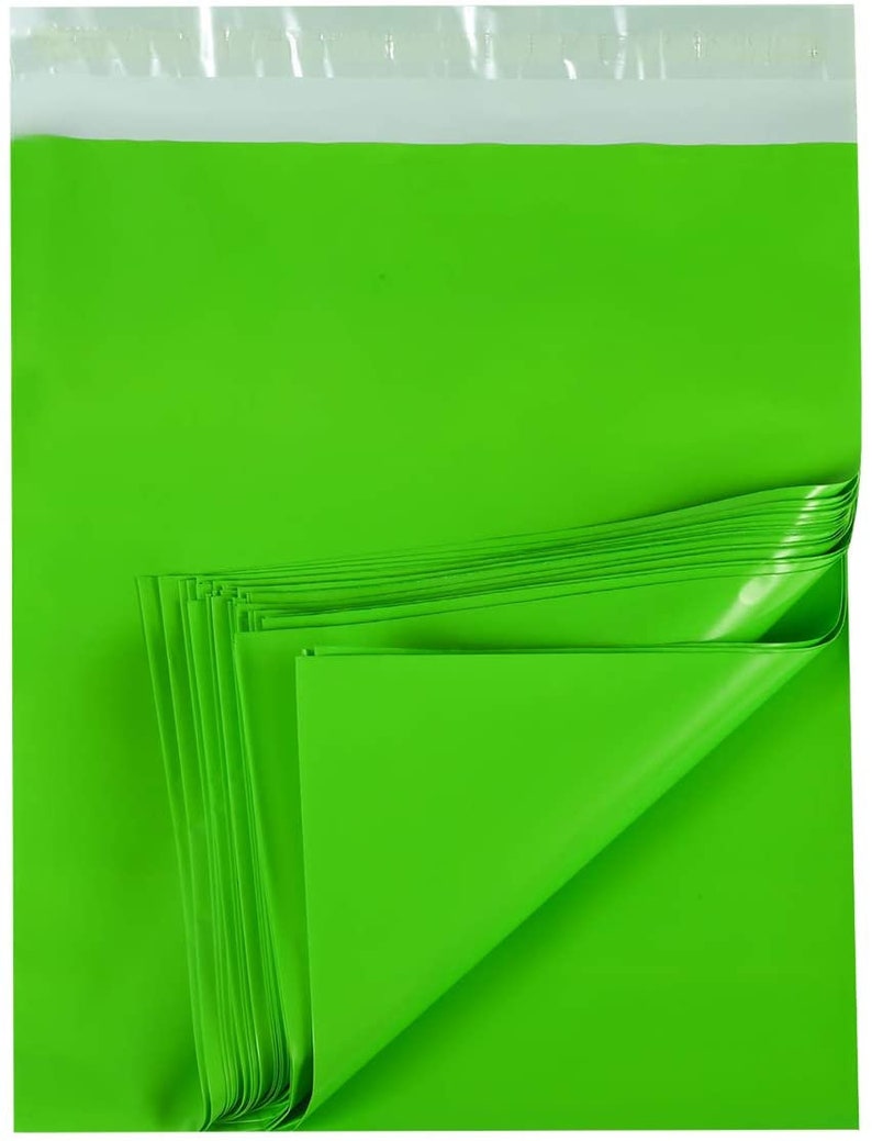 100PC Lime Green Poly Mailers Shipping Envelopes Bags 100 Etsy