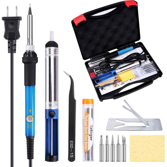 Soldering Iron Kit Electric 60W 110V Adjustable Temperature Etsy