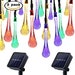 2 Pack 30 Solar Powered LED Water Drop Icicle Lights - 20 feet long - Multi-Color - USA Seller - Super Fast Shipping