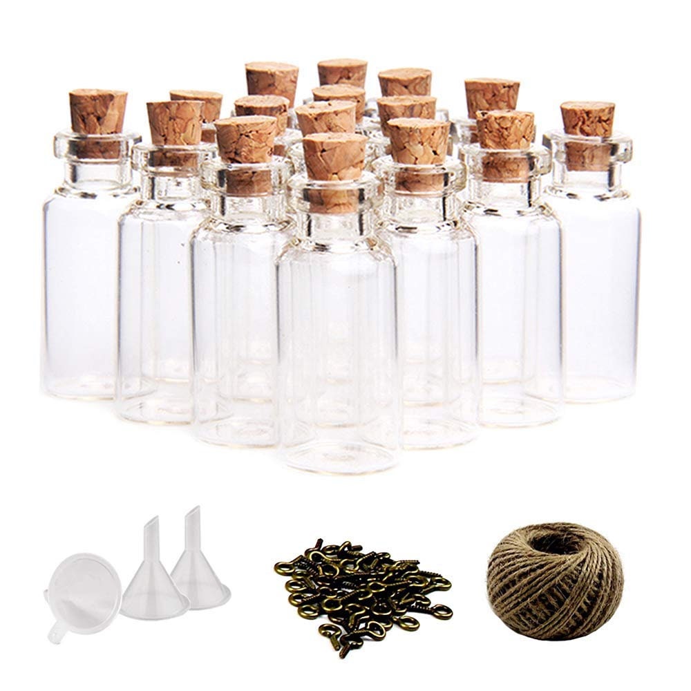 60pcs 10ml Mini Glass Jars Bottles with Cork Stoppers Wish Etsy