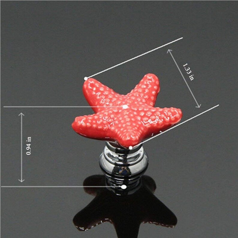 Set of 6 Blue Starfish Knobs Ceramic Drawer Handles Pulls for Etsy