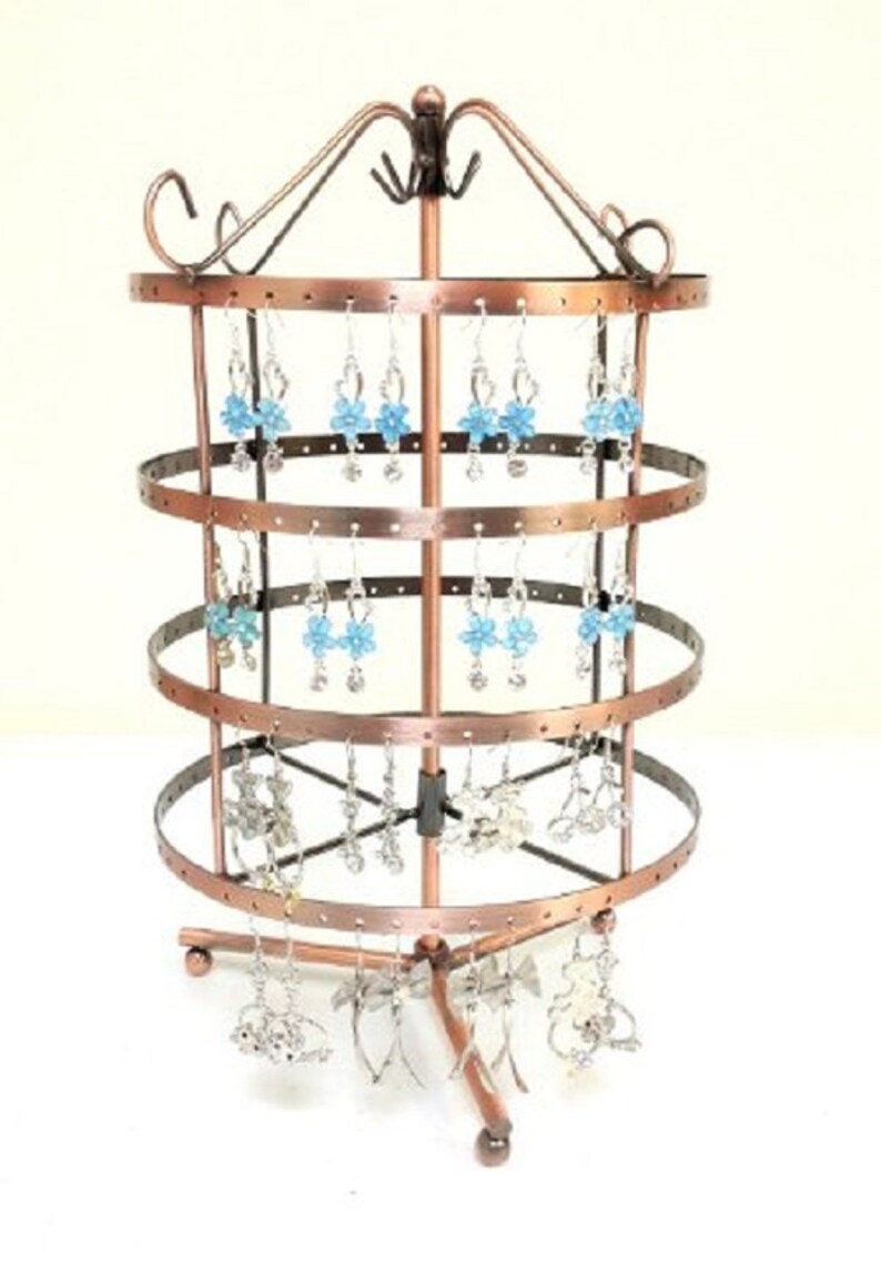 4 Tiers Jewelry Stand Display Rack Tower Rotating 92 pairs Etsy