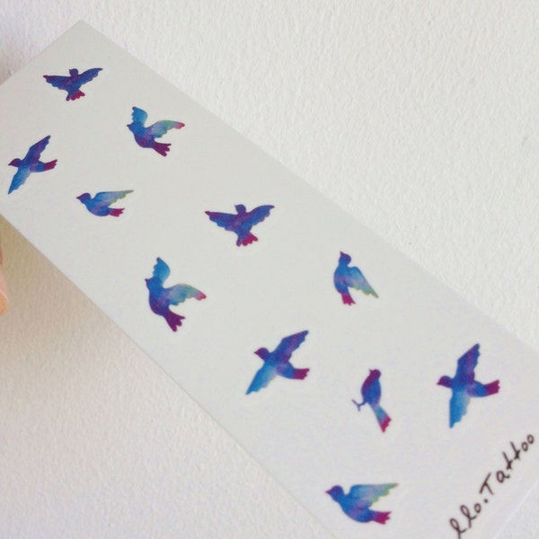 Blue Birds - Temporary Tattoos // N20 // Cute // Animals // Forest Theme // Tumblr Style // Summer // Party