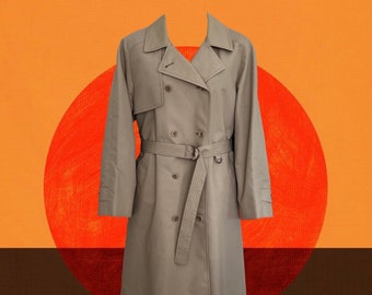 Women's Vintage 80's London Fog Trench Coat 12 Regular Medium