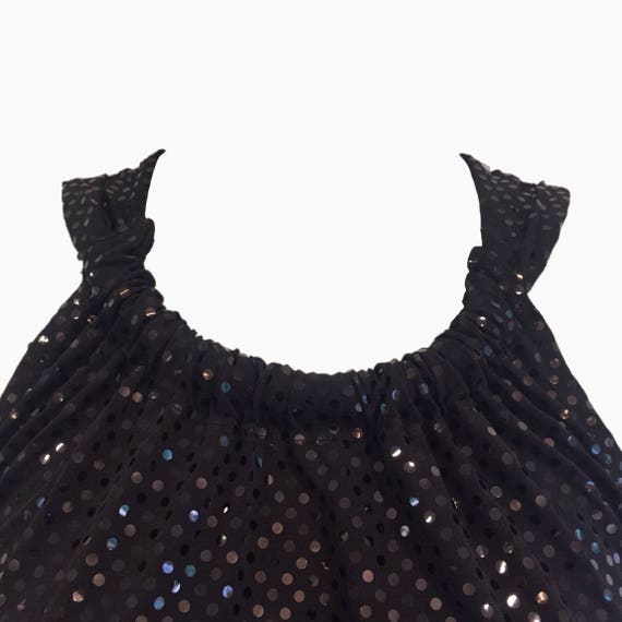 Vintage 90's Black on Black Dress • Sparkly Dots … - image 4