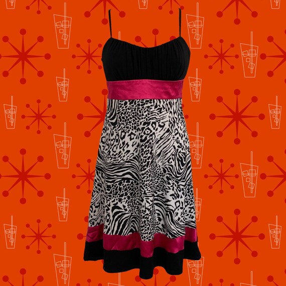 hot pink animal print dress